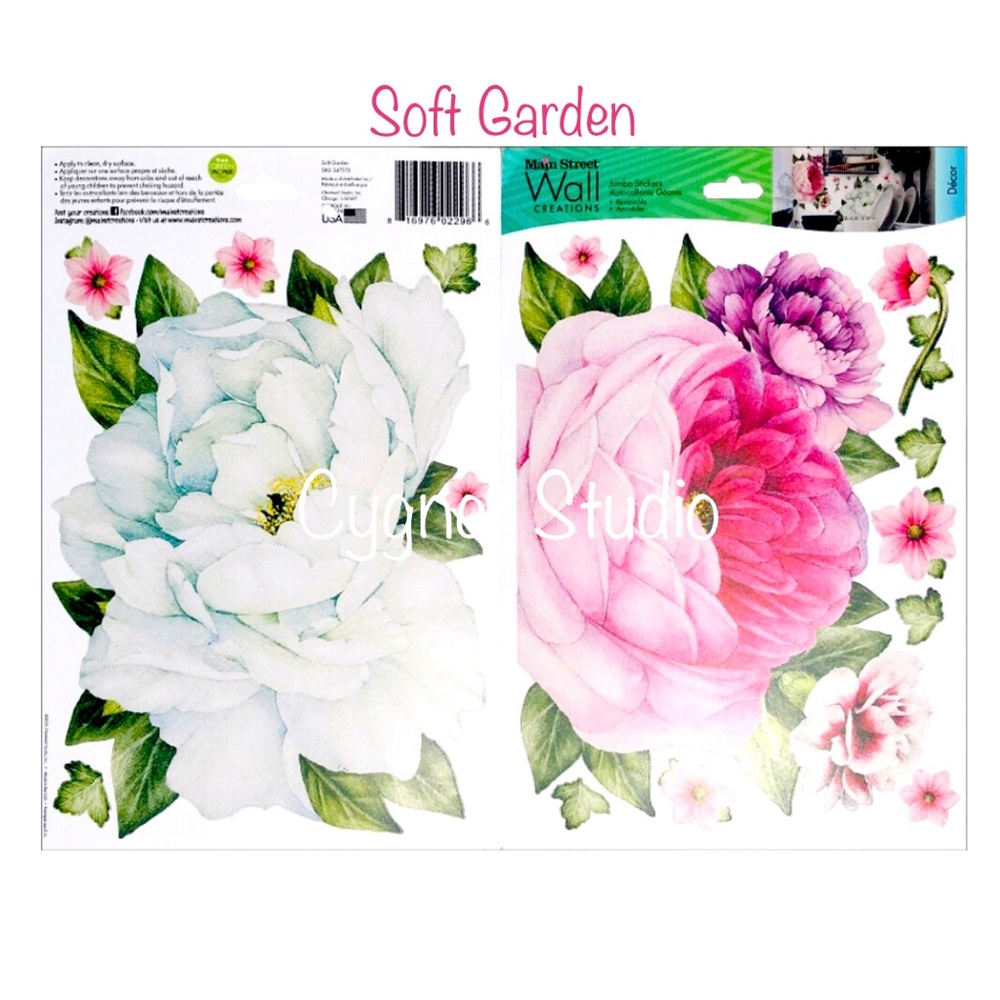 Main Street Jumbo Floral Wall Decor Creations Stickers ~ Soft Garden (347375)